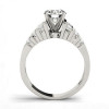 Handmade Bar Setting Round Cut Sterling Silver Ring Set