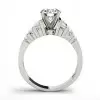 Handmade Bar Setting Round Cut Sterling Silver Ring Set