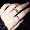 Handmade Twist Round Cut Created White Sapphire Ring Set