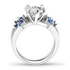 Handmade Heart Cut Created Sapphire Ring Set