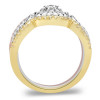 Handmade 3 Tone Halo Round Cut Ring With 2 Bands