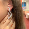 Pear Cut White Sapphire Necklace & Earrings Jewelry Set