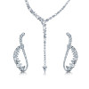 Pear Cut White Sapphire Necklace & Earrings Jewelry Set