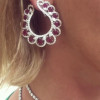 Flower Design Ruby Necklace & Earrings Jewelry Set