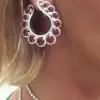 Flower Design Ruby Necklace & Earrings Jewelry Set