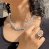 Multi-cut White Sapphire Necklace & Ring Jewelry Set