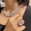 Multi-cut White Sapphire Necklace & Ring Jewelry Set