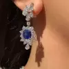 Multi-cut Royal Sapphire Necklace & Earrings Jewelry Set