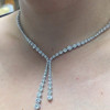 Round Cut White Sapphire Necklace & Earrings Jewelry Set