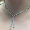 Round Cut White Sapphire Necklace & Earrings Jewelry Set