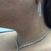 Round Cut White Sapphire Necklace & Earrings Jewelry Set