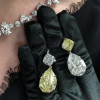 Pear Cut Yellow Sapphire Necklace & Earrings Jewelry Set