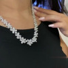 Multi-cut White Sapphire Necklace & Bracelet Jewelry Set
