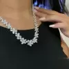 Multi-cut White Sapphire Necklace & Bracelet Jewelry Set
