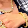 Radiant Cut Yellow Sapphire Tennis Necklace & Bracelet Sets