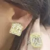 Yellow Sapphire Ring & Earrings Jewelry Set