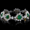 Multi-cut Emerald Bloom Ring & Bracelet Jewelry Set
