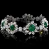 Multi-cut Emerald Bloom Ring & Bracelet Jewelry Set