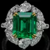 Multi-cut Emerald Bloom Ring & Bracelet Jewelry Set