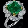 Multi-cut Emerald Bloom Ring & Bracelet Jewelry Set