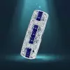 4.5ct Radiant Cut Blue Sapphire Eternity Band