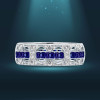 4.5ct Radiant Cut Blue Sapphire Eternity Band