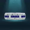 4.5ct Radiant Cut Blue Sapphire Eternity Band