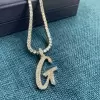 Letter Pendant Diamond Chain Necklace
