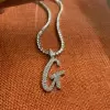 Letter Pendant Diamond Chain Necklace