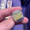 14ct Invisible Setting Radiant Cut Yellow Sapphire Men's Ring