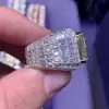 14ct Invisible Setting Radiant Cut Yellow Sapphire Men's Ring
