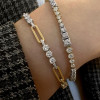 10ctw Round Cut White Sapphire Paperclip Link Bracelet