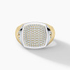 1ct Paved White Sapphire Two Tone Signet Ring