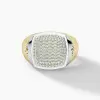 1ct Paved White Sapphire Two Tone Signet Ring