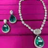 Luxury Emerald Green Jewelry Set/2pcs