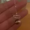 Round Cut White Sapphire Love Necklace in Rose Gold