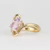 3ct Radiant Cut Lyric Pink Sapphire Modern Ring