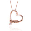 Charming Heart Engraved Necklace in Rose Gold 