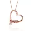 Charming Heart Engraved Necklace in Rose Gold 