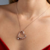Charming Heart Engraved Necklace in Rose Gold 