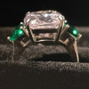 12ct Three-stone Cushion Cut Engagement Ring