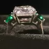 12ct Three-stone Cushion Cut Engagement Ring