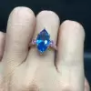 Fancy Vivid Blue Marquise-cut Sapphire Ring