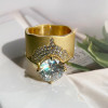 3.8ct Round Cut Paved Wide Band Wedding Ring Set