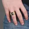 3.5ct Black Sapphire Plating Dragon Design Ring in Gold