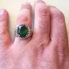 Handmade Thai silver Emerald Men's Ring
