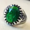 Handmade Thai silver Emerald Men's Ring