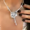 Ice Rose Pave Setting Necklace