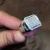 1.58ct Men's Micro-pave Setting Round Cut White Sapphire Ring