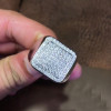 1.58ct Men's Micro-pave Setting Round Cut White Sapphire Ring